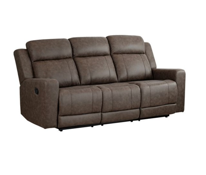 Asher Manual Reclining Sofa Brown